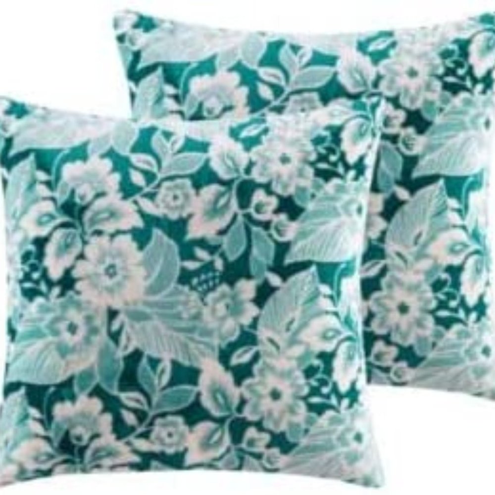 *CLOSE OUT*  JLA Home 2 Pack Pillow Set Green Floral Decorative Pillow 4156